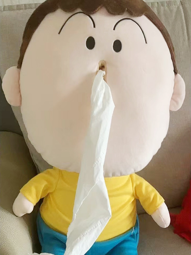 蜡笔小新玩偶搞怪万代阿呆抽纸盒 笑笑玩具毛绒布艺类玩具