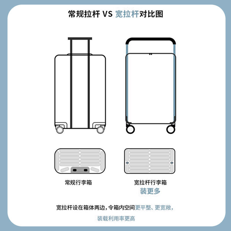 时尚宽拉杆女大容量万向轮男拉杆箱 卡黛迩旅行箱