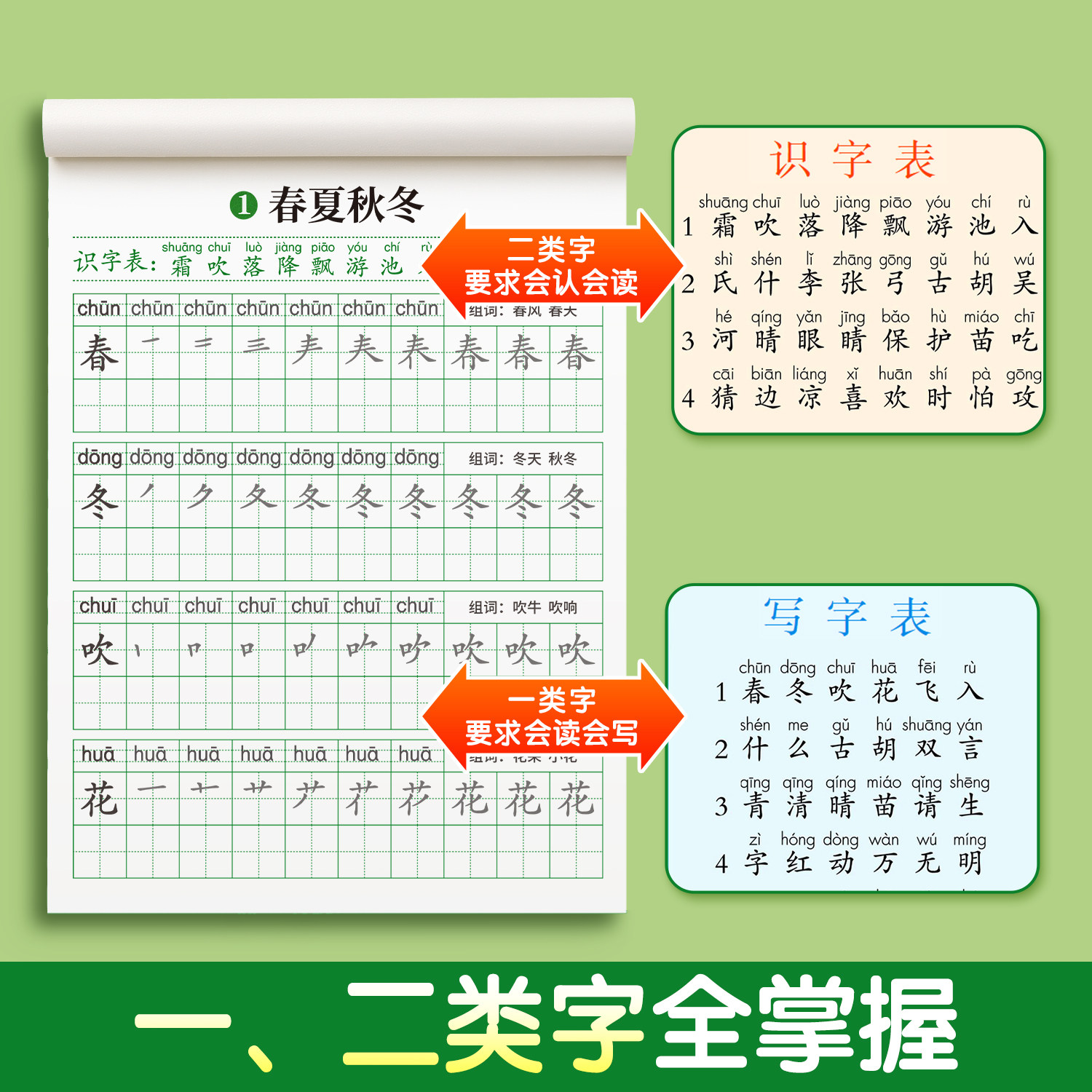 2026新版一年级生字练字帖上册下册二年级三每日一练人教版语文同步字帖小学生专用练字本笔画笔顺拼音描红本练习硬笔书法楷书字贴