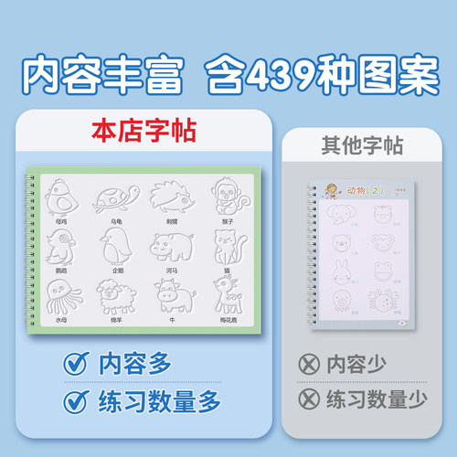 儿童凹槽控笔训练绘画本幼儿园专用画画本控笔字帖3画册6练字帖入门涂色书绘本宝宝简笔画描摹本临摹套装写字2岁4图画本描绘本启蒙 - 图2