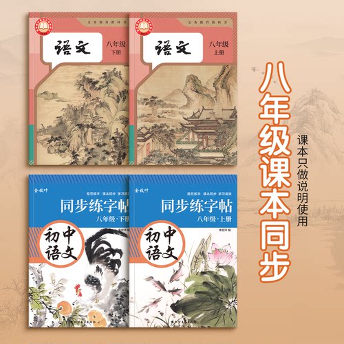 2026秋季新版语文字帖初中生专用八年级上册下册同步练字帖人教版楷书正楷楷体初二硬笔书法字帖每日一练适合练的练字本描红中学生 - 图0