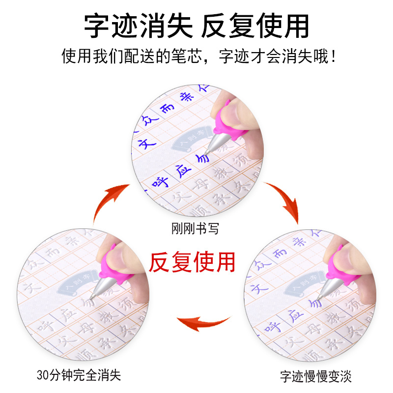 正楷字帖练字成年凹槽练字帖成人楷书入门钢笔练字专用练习高中硬笔书法练字本男女生字体漂亮初中生楷体速成初学者反复使用写字贴 - 图3