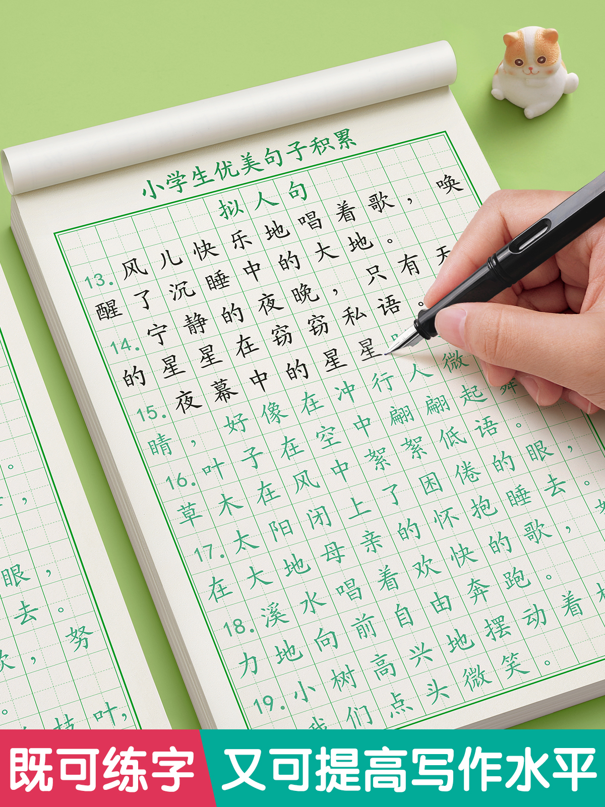优美句子积累大全字帖小学生专用练字帖每日一练好词好句好段正楷写字三四年级语文钢笔楷书练习硬笔书法练字本儿童练字贴抄写摘抄_虎窝淘