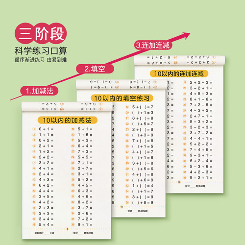 幼小衔接口算天天练20以内加减法一日一练幼升小全套练习册每日一练1030 50 100大班学前班数学练习题中班二十教材一年级算数术本 - 图1
