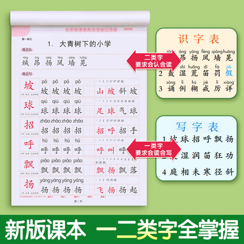 3-6年级生字练字帖二三四五六年级字帖上册下册临摹小学生专用同步练字帖本语文英语人教版课课练正楷硬笔书法儿童写字每日一练贴 - 图1