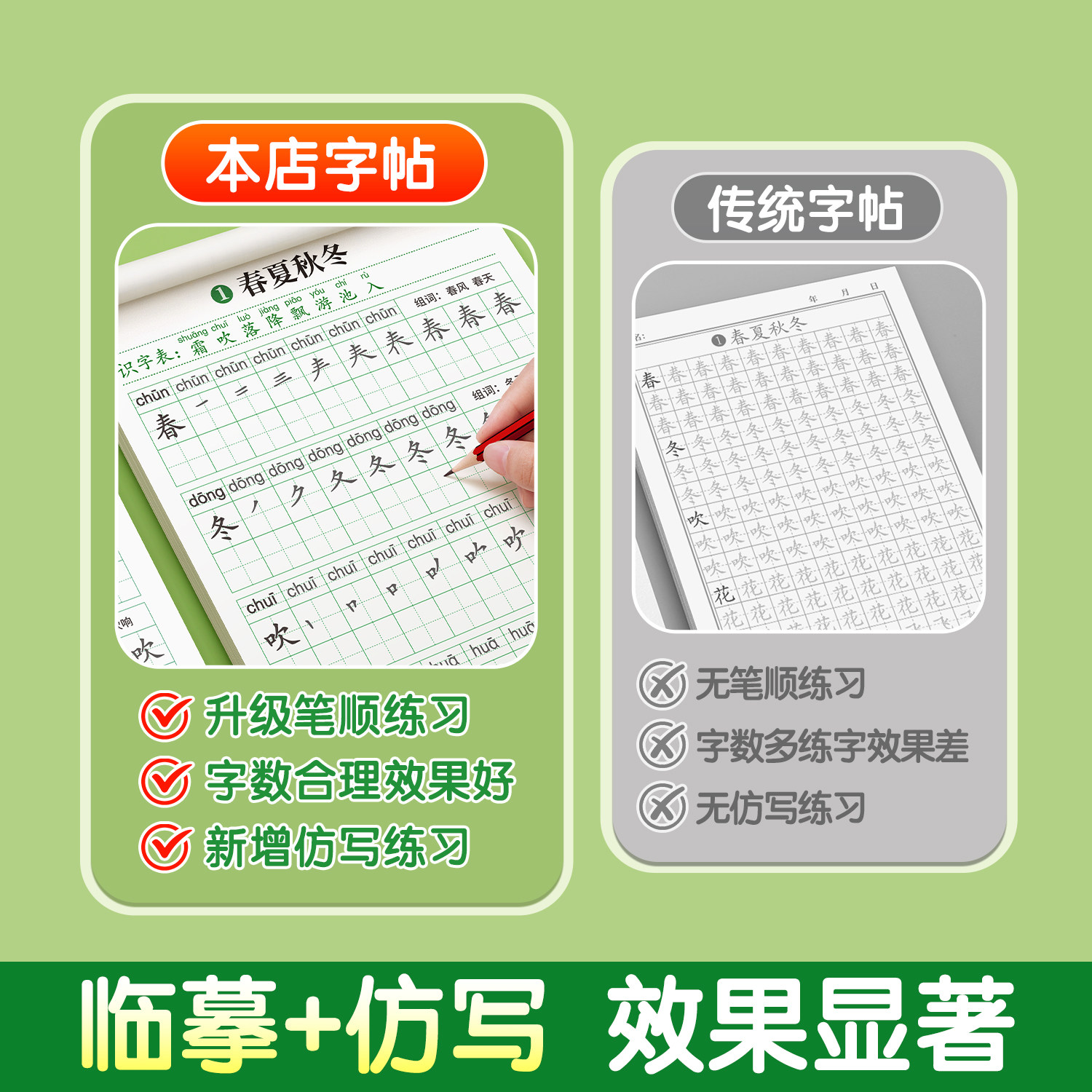 2026新版一年级二年级三字帖练字上册下册人教版语文同步字帖小学生专用课文儿童每日一练带笔画笔顺描红临练习生字硬笔书法练字本