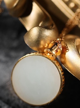 雅竹南方南方纯银饰品天然和田玉女款民族风复古轻奢项链毛衣链