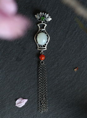 银饰品小巧苏南大鱼海棠森系吊坠