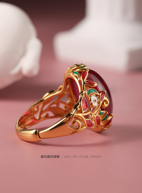 泰国手工纯银复古风开口大戒指