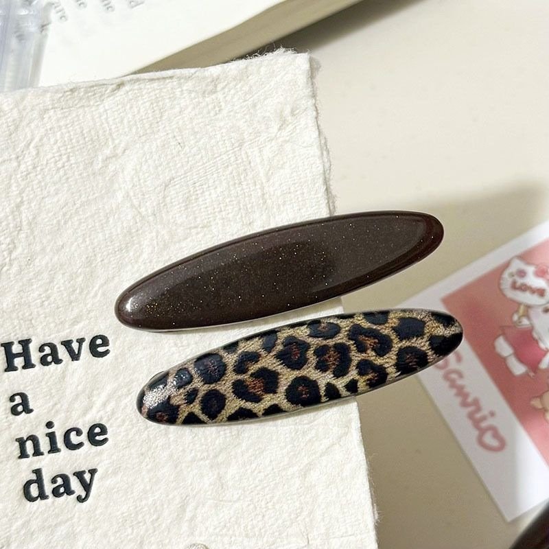 气质字母豹纹柳叶发夹百搭刘海侧边夹前额碎发夹头饰女新款发夹,淘宝优惠券,粉丝福利购,淘宝优惠卷