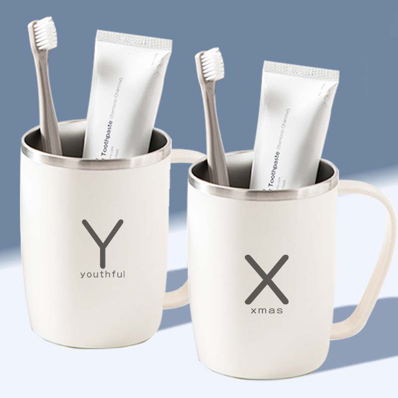 字母洗漱口杯儿童刷牙杯子不锈钢牙具牙缸情侣一家三四口套装家用,淘宝优惠券,粉丝福利购,淘宝优惠卷