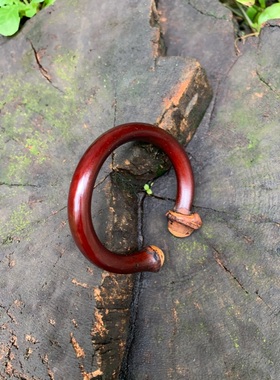 西藏天然野生无节配饰鸡血藤手镯