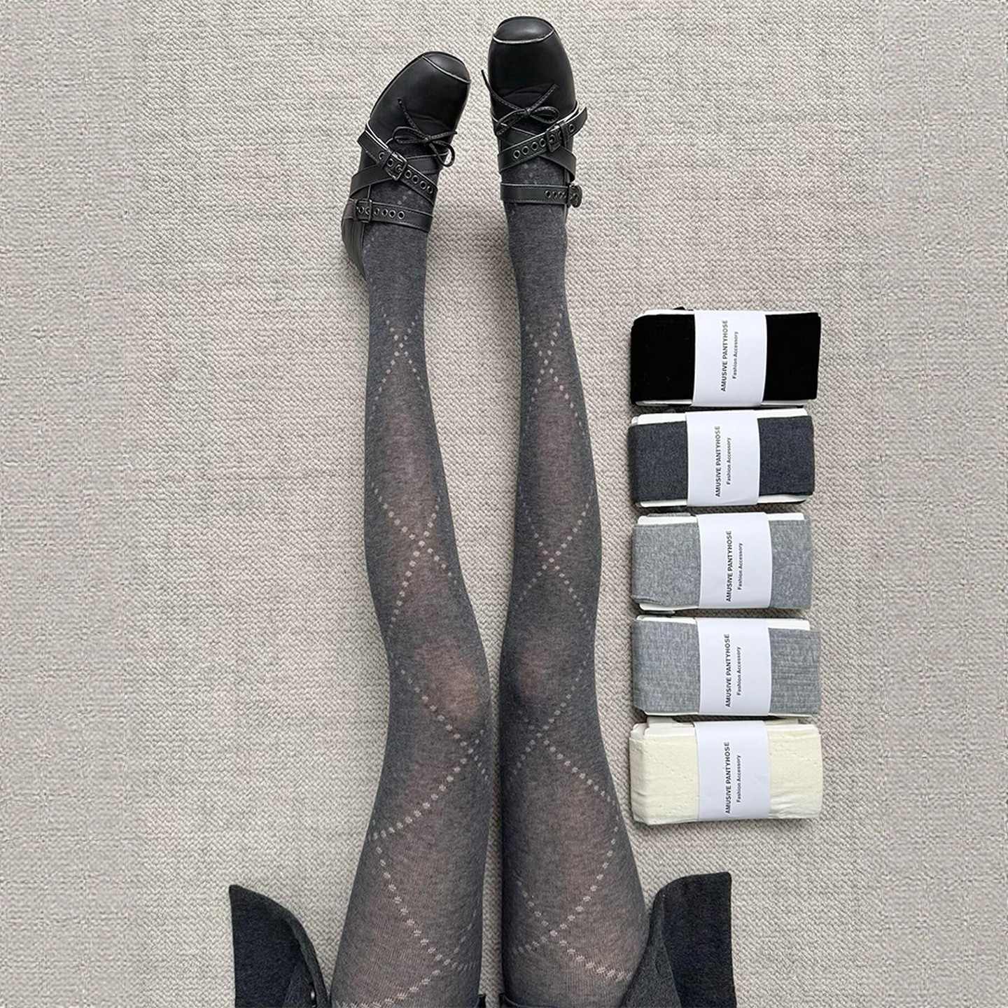 秋冬烟灰复古高级羊毛打底裤\高弹微透肉菱格连裤袜~超舒适显瘦！,淘宝优惠券,粉丝福利购,淘宝优惠卷