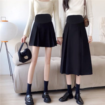 Pregnant Woman Thyme Dresses High Waist Plethora Half Body Dress Spring Summer Autumn Black Medium Long Version A Dress Short Skirt Hem Slim Fit
