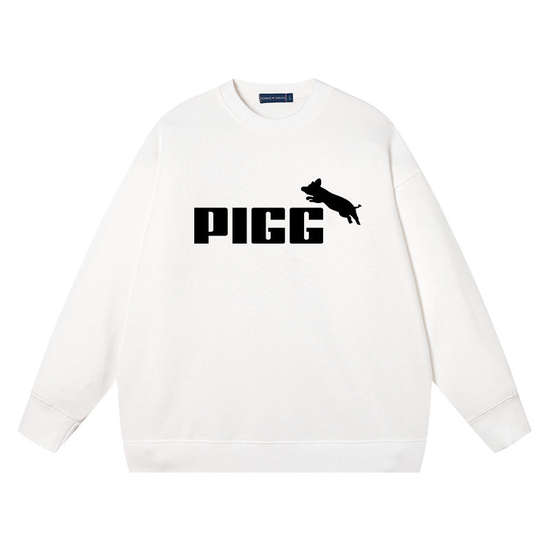 pigg恶搞彪猪佩奇衣服圆领宽松纯棉长袖卫衣男潮牌打底衫休闲装,淘宝优惠券,粉丝福利购,淘宝优惠卷
