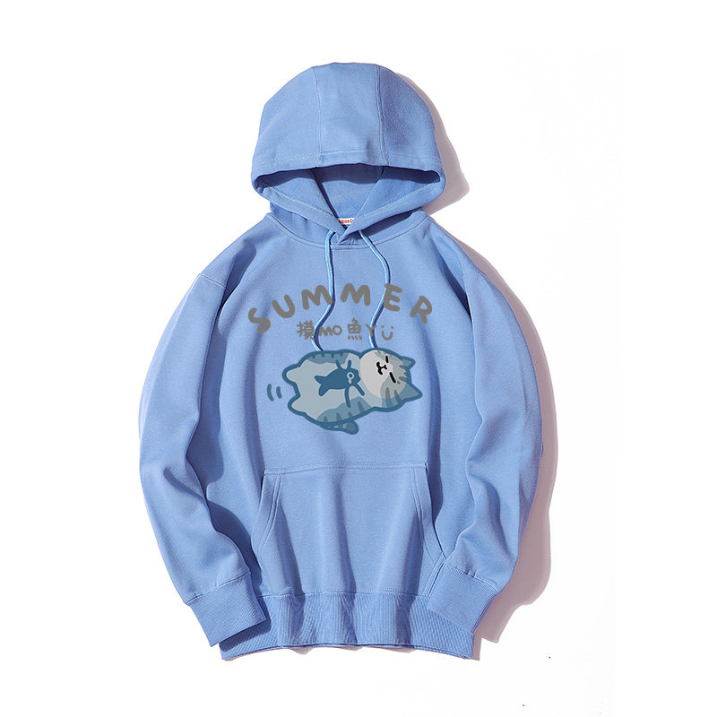 上班打卡偷懒摸鱼卡通猫咪帽衫宽松套头卫衣男秋冬加绒情侣装,淘宝优惠券,粉丝福利购,淘宝优惠卷