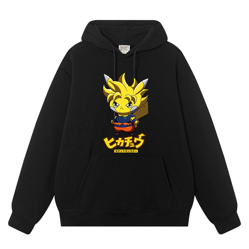 豆小萌恶搞皮卡丘联名七龙珠孙悟空海贼路飞卫衣男女连帽外衣服加,淘宝优惠券,粉丝福利购,淘宝优惠卷