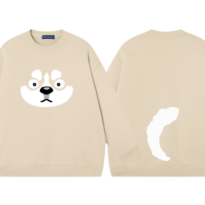 豆小萌情侣装二哈傻狗哈士奇卫衣男圆领纯棉长袖衣服打底衫小众搞,淘宝优惠券,粉丝福利购,淘宝优惠卷
