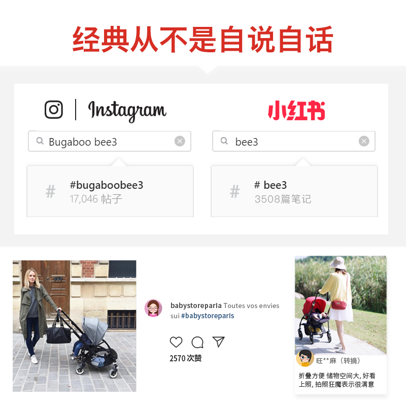 荷兰Bugaboo Bee3博格步 轻便折叠双向可坐躺 宝宝多功能婴儿推车 - 图1