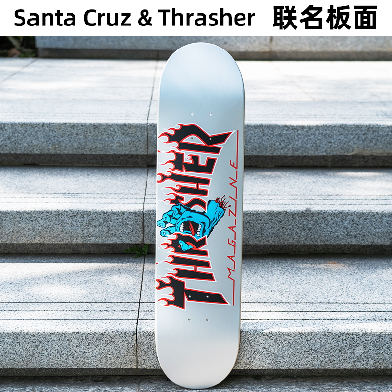 SantaCruz & Thrasher联名板面 进口双翘滑板板面高弹 送砂纸 - 图0