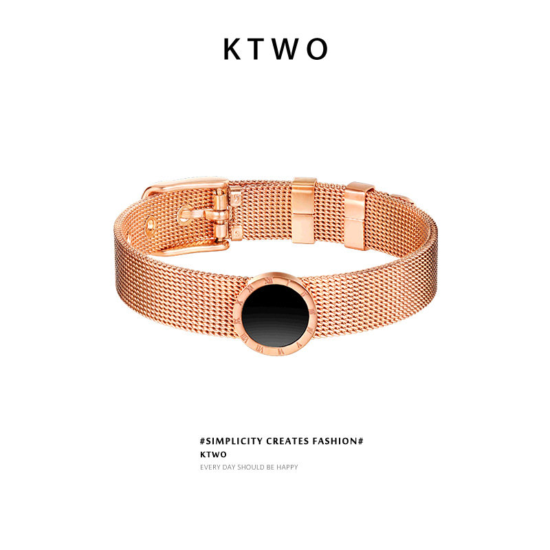欧美小众简约复古高级感k金女手镯 ktwo手链