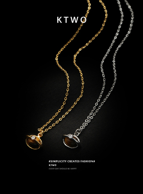 虎眼石吊坠项链女新款锁骨细链