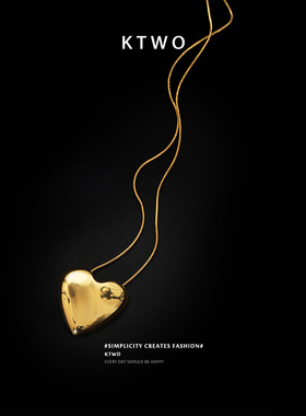 超大爱心项链女潮小众设计锁骨链