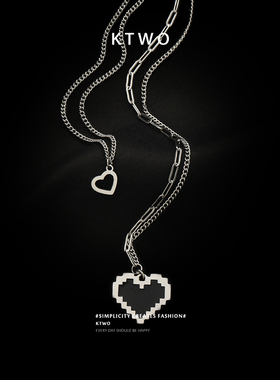 爱心双层项链女夏日叠戴锁骨链
