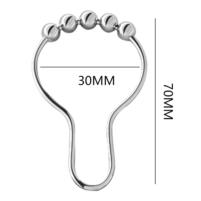 挑三拣四高档浴帘挂钩 窗帘挂环 高档滚珠环 金属浴帘环 12个装 - 图0