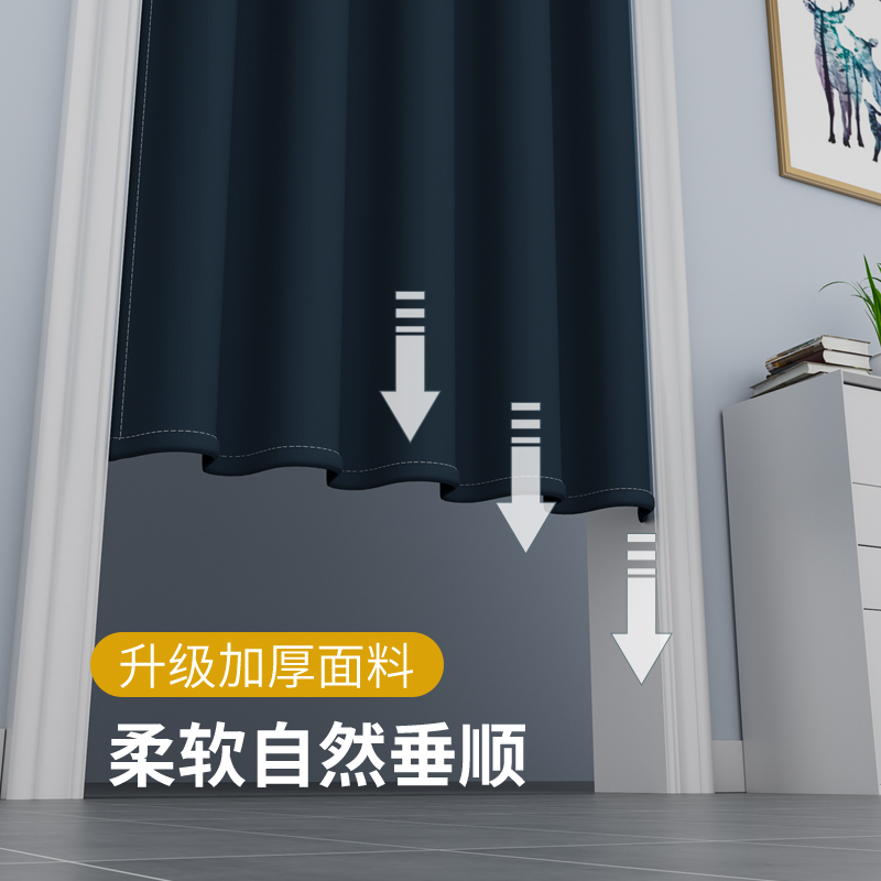 加厚保暖卧室门帘客厅防风隔断帘厨房卫生间遮挡帘空调冷暖气挡风 - 图2