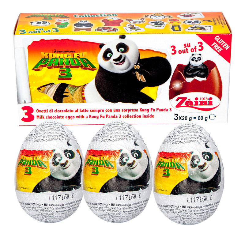 Spot Kung Fu Panda Anime Funny Toys Delicious Milk Chocolate Surprise Egg  Snacks Children's Birthday Gift