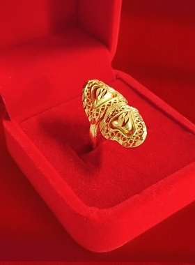 转运仿真金开口凤凰戒指女金色个性简约古法民族风男款饰品