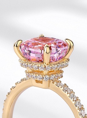 威尔盛新款s925银镶嵌高碳指女精致冷淡风镀18k金指