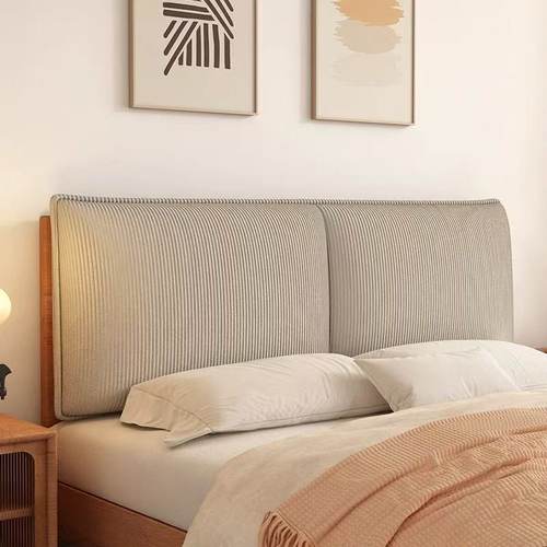 灯芯绒床头靠垫榻榻米软包大靠背卧室床头自粘加厚防撞定制可拆洗 - 图2