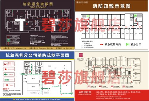 宾馆安全疏散提示图安全逃生指示图酒店安全疏散图逃生图标牌定做 - 图2