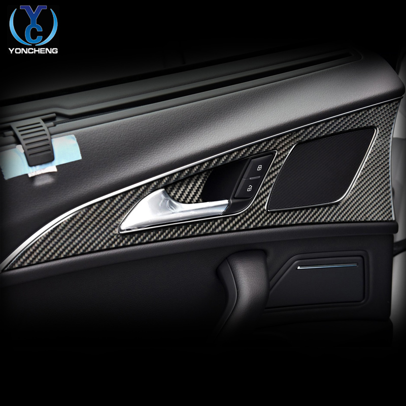 奥迪A6L改装 中控排挡车门面板方向盘出风口C7配件碳纤维内饰装饰 - 图1