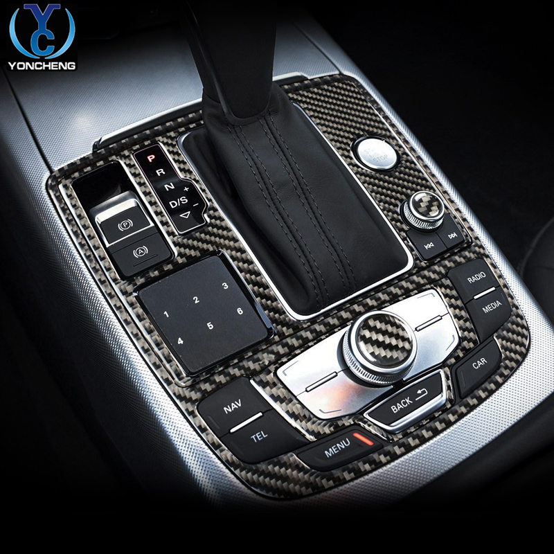 奥迪A6L改装 中控排挡车门面板方向盘出风口C7配件碳纤维内饰装饰 - 图0