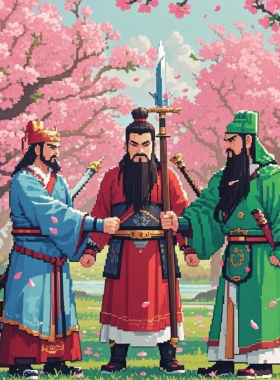 钻石画diy桃园三结义数字拼图粘贴点钻画手工家居装饰画