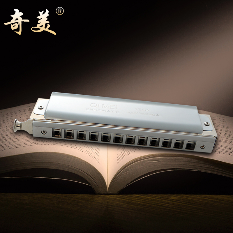 奇美乐器旗舰店奇美半音阶口琴12孔10孔儿童初学者入门学生用1248音教学演奏口琴1