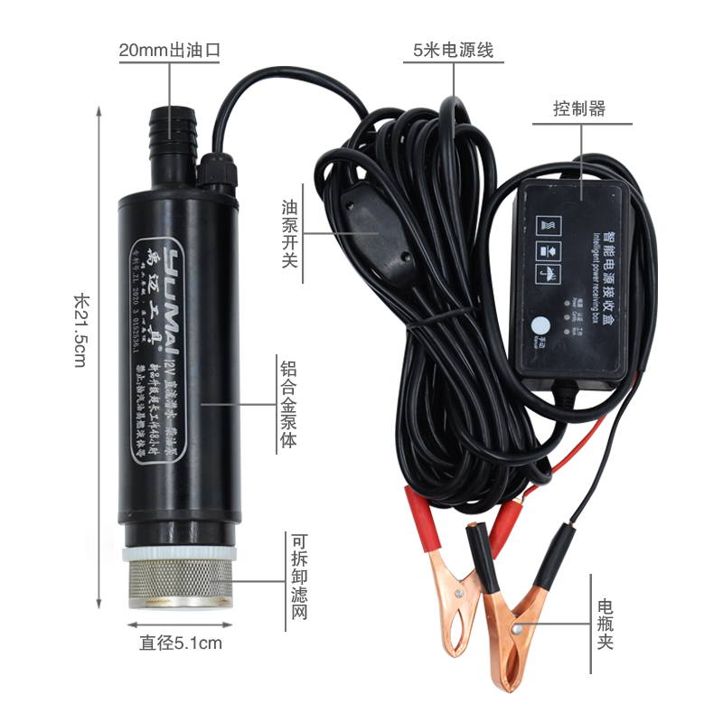 关枪停机潜水泵 12V24V220伏大流量抽水泵小型电动抽油泵自吸泵