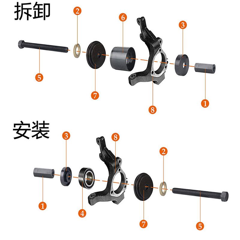 前轮轴承拆装工具传动轴轮毂压轴承专用工具免拆式羊角培林拆卸器 - 图2