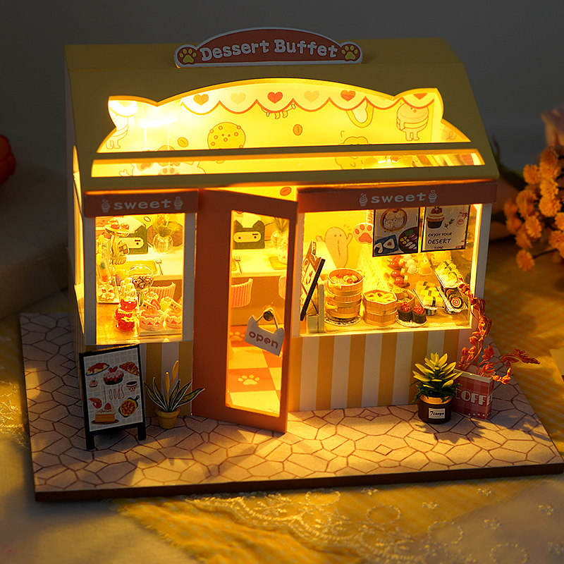 diy雪糕店手工制作迷你拼装玩具 淘画园建筑/DIY小屋/拼装模型