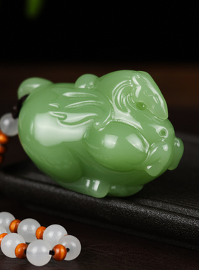 和田玉青白玉挂件 十二生肖马手把件男女款马到成功 手把玩件腰挂