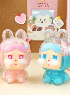 新款可爱哭哭兔丑萌流沙入油亚克力爆款潮玩摆件创意饰品摆台