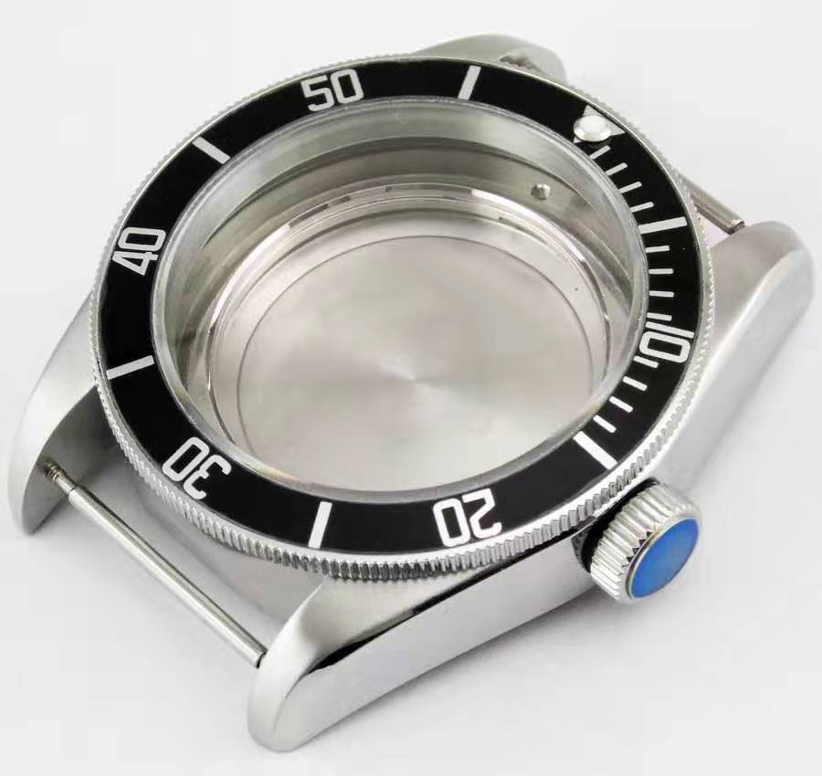 手表表壳配件316L拉丝不锈钢壳41mm蓝宝石适用ETA2824机械机芯-图0