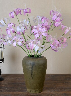 仿真花金百合3D胶片手感装饰摆件