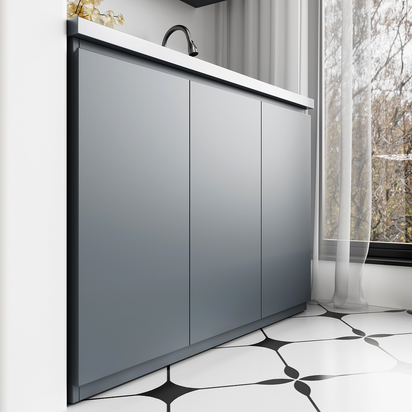 新款304不锈钢洗衣盆柜阳台带搓衣板洗衣池一体家用切角包管定制,淘宝优惠券,粉丝福利购,淘宝优惠卷