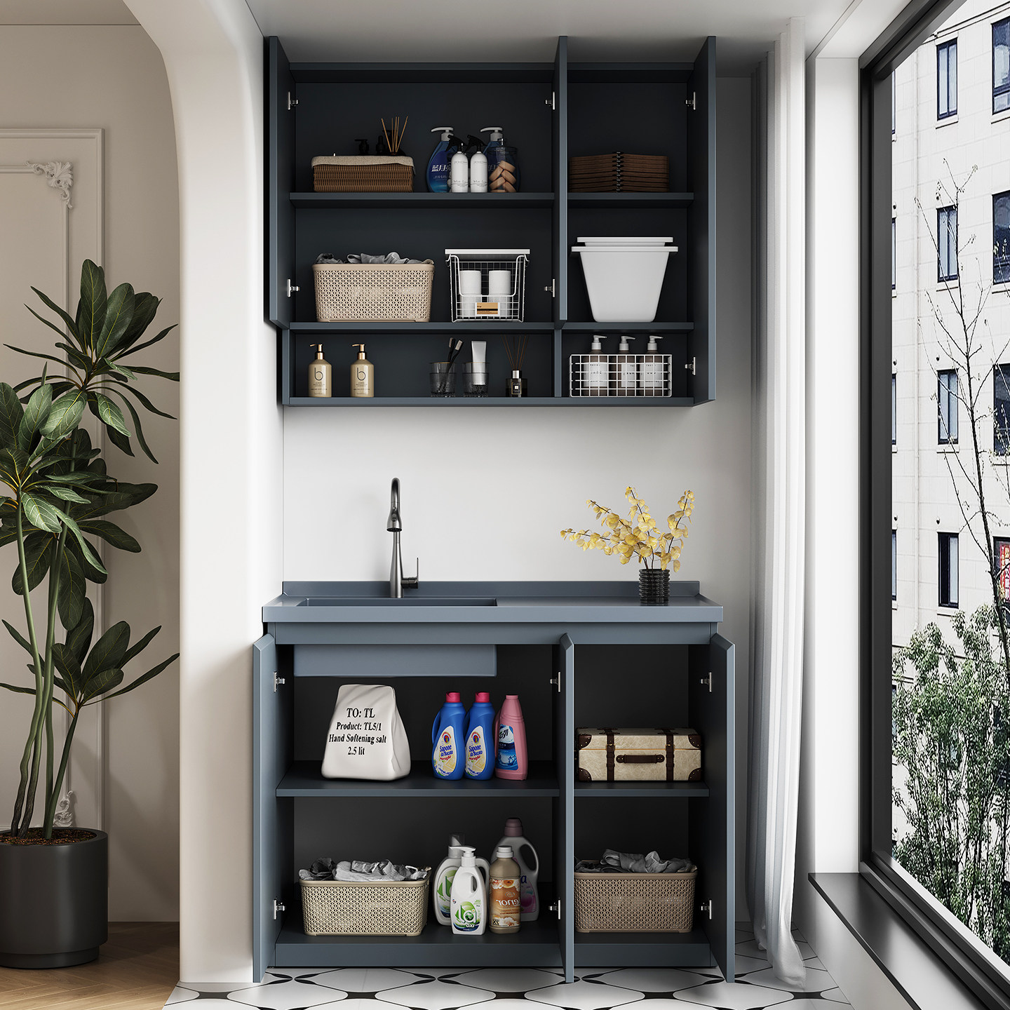 新款304不锈钢洗衣盆柜阳台带搓衣板洗衣池一体家用切角包管定制,淘宝优惠券,粉丝福利购,淘宝优惠卷