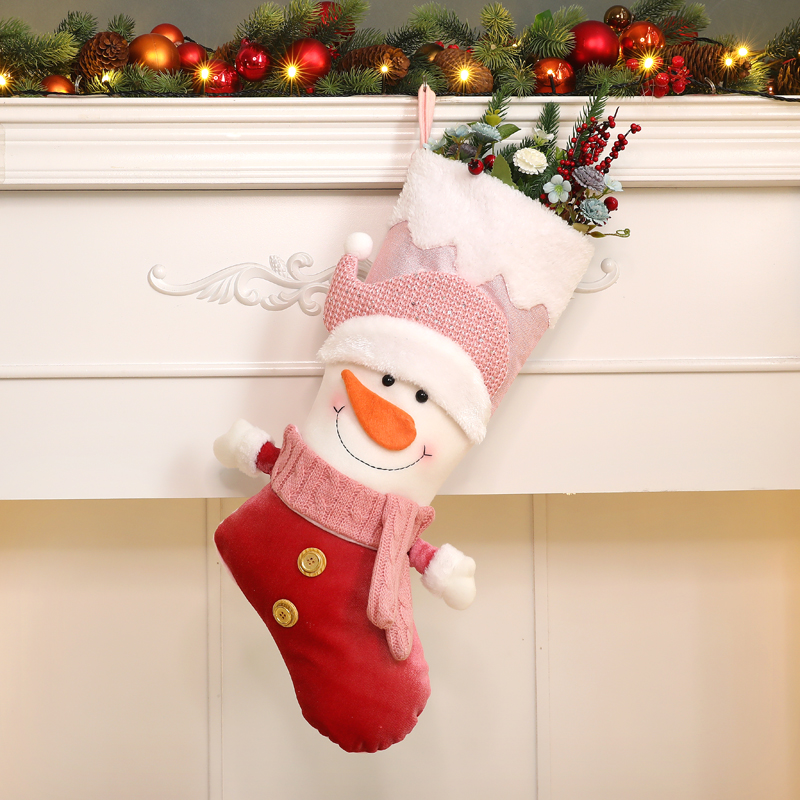 天罡圣诞袜子礼物袋圣诞节装饰品老人雪人麋鹿公仔创意挂饰盒摆件-图2