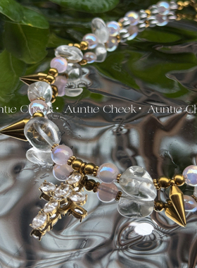 原创设计水晶钛钢十字架项链小众